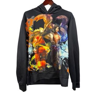Naruto Sasuke Anime Hoodie Men's Medium Character Print Sweatshirt